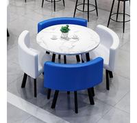 Juego de mesa de comedor redonda pequeña para café y té, 80 x 75 cm, mesa de desayuno con sillas redondas, diseño moderno y compacto para espacios limitados