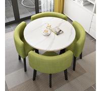 Juego de mesa de comedor redonda pequeña para café y té, mesa de desayuno con sillas, compacta, 80 x 75 cm, diseño de ahorro de espacio