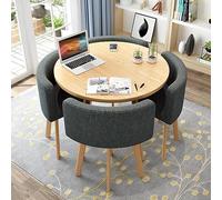 Juego de mesa de comedor redonda pequeña y moderna para 4 personas con sillas y DX de 31.5in / 80 cm, cocina, comedor, oficina, conferencia, salón, muebles para el hogar