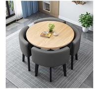 Juego de mesa de comedor redonda y cuadrada de madera de 70 cm con sillas, ideal para espacios pequeños, negociación de negocios y uso en la cocina, elegante combinación de mesa y silla compacta