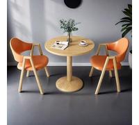 Juego de mesa de comedor redonda y silla para 2 personas, mesa circular pequeña de estilo de mediados de siglo con patas de metal, ideal para comedor, cafetería o salón de belleza