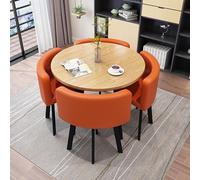 Juego de mesa de comedor redonda y silla, parte superior de mármol con asiento cómodo para oficina, balcón, sala de estar