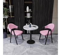 Juego de mesa de comedor redonda y sillas, mesa de cocina rosa para 2 mesas redondas de conferencia, diseño moderno y elegante, perfecto para espacios pequeños y comedores