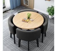 Juego de mesa de comedor redonda y sillas para 4 personas de 90 cm, mesa de sala de conferencias, multifuncional, mesa de reunión de oficina, negociación de negocios, solución de asientos para club