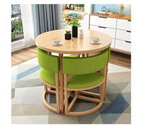 Juego de mesa de comedor y silla redonda pequeña de 80 cm, ahorra espacio, mesa de recepción y oficina para apartamento, estudio, balcón, salón, salón de belleza y sala de reuniones