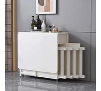 Juego de mesa de comedor y sillas plegables, mesa de madera extensible con almacenamiento oculto para ahorrar espacio en restaurantes, cocinas y cafeterías