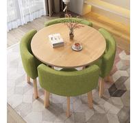 Juego de mesa de comedor y sillas redondas 4 Juego de mesa de centro moderna con cuatro sillas acolchadas Mesa de comedor redonda de mármol de cinco piezas adecuada para balcón, comedor y negoci