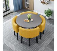 Juego de mesa de comedor y sillas redondas compactas para 5 muebles de conferencias y reuniones ideales para ahorrar espacio para oficinas y tiendas, elegante mesa de negociación para espacios