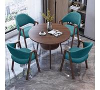 Juego de mesa de conferencia, mesa pequeña de sala de reuniones con sillas, diseño redondo de doble capa para negocios, oficina o comedor, perfecto para charlas de café y debates de equipo