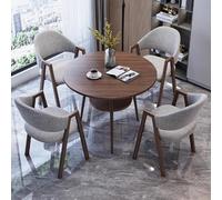 Juego de mesa de conferencia, mesa pequeña de sala de reuniones con sillas, diseño redondo de doble capa para negocios, oficina o comedor, perfecto para charlas de café y debates de equipo