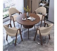 Juego de mesa de conferencia, mesa pequeña de sala de reuniones con sillas, diseño redondo de doble capa para negocios, oficina o comedor, perfecto para charlas de café y debates de equipo