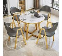 Juego de mesa de conferencia y silla de oficina, 4 piezas, mesa de centro de piel con 4 sillas, mesa de reunión para cocina y comedor, diseño elegante para eventos