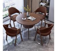 Juego de mesa de conferencias con sillas, pequeña mesa redonda para sala de reuniones para oficina, cocina o comedor, diseño de doble capa para uso comercial y café