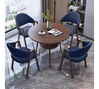Juego de mesa de conferencias con sillas, pequeña mesa redonda para sala de reuniones para oficina, cocina o comedor, diseño de doble capa para uso comercial y café