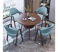 Juego de mesa de conferencias con sillas, pequeña mesa redonda para sala de reuniones para oficina, cocina o comedor, diseño de doble capa para uso comercial y café