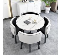 Juego de mesa de conferencias de 5 piezas, escritorio de oficina versátil para recepción, comedor, biblioteca, perfecto para reuniones, colaboraciones y espacios de trabajo, solución de diseño moderno