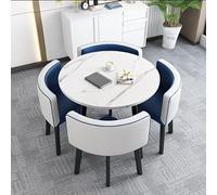 Juego de mesa de conferencias de 5 piezas, escritorio de oficina versátil para reuniones, comedor y biblioteca, ideal para espacios de trabajo colaborativos, áreas de recepción y debates en equipo