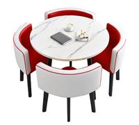 Juego de mesa de conferencias pequeña de 5 piezas, escritorio de oficina versátil para recepción, comedor y espacios de biblioteca, diseño compacto para espacios de trabajo modernos