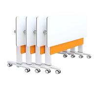 Juego de mesa de conferencias plegable, mesa de reunión móvil plegable con ruedas para oficina, hogar y aula, diseño de ahorro de espacio para un fácil almacenamiento y portabilidad