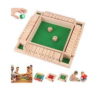Juego de Mesa de Dados de Madera Cierra la Caja, Ideal for 2-4 Jugadores. Juguete Educativo de matemáticas for Adultos y niños. Incluye 8 Dados. Un clásico for el Aula(#C)