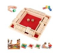 Juego de Mesa de Dados de Madera Cierra la Caja, Ideal for 2-4 Jugadores. Juguete Educativo de matemáticas for Adultos y niños. Incluye 8 Dados. Un clásico for el Aula(#B)
