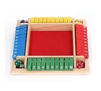 Juego de Mesa de Dados Matemáticos de Madera, Exquisito Juego de 4 Jugadores para Fiesta en Casa, Pub, Adultos y Niños (Fondo Rojo)