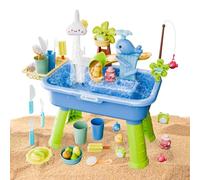 Juego de mesa de juego de agua para fregadero de de cocina | Juego de lavado 4 en 1 con agua corriente y bomba, para niños y niñas de 4 a 8 años, juegos al aire libre, piscina, cumpleaños