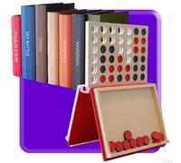 Juego de mesa de libro de jugadas, juego de ahorcado impreso en 3D, juegos de mesa de diseño de libros portátiles para fiestas familiares, juegos de viaje (4 en una fila)