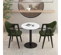 Juego de mesa de negociación redonda de 3 piezas con 2 sillas tapizadas de poliuretano, multiescena para recepción de oficina, sala de conferencias pequeña, rincón de café, cocina, club