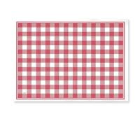 Juego de mesa de papel Vichy Bistro | Gofrado | Rojo y Blanco | 30 x 40 cm | Repelente | Lote de 1000 piezas | Guinguette - Cervecería - Bistro - Tapón Lyonnais