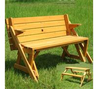 Juego de mesa de picnic con banco de jardín, mesa de comedor plegable convertible 2 en 1 con agujero para sombrilla para patio, terraza, patio trasero