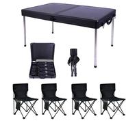 Juego de mesa de picnic plegable con sillas, portátil y ligera para comedor al aire libre, capacidad para hasta 4 personas