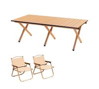 Juego de mesa de picnic plegable portátil con 6 sillas y bolsa de almacenamiento para exteriores, playa, camping, comedor