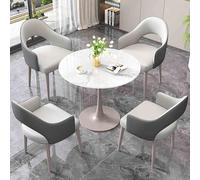 Juego de mesa de recepción y silla de color gris oscuro compacto para sala de conferencias, muebles de negociación, mesa de oficina perfecta para espacios pequeños y clubes