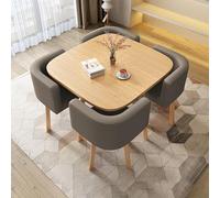 Juego de mesa de recepción y silla, mesa de negociación cuadrada con 4 sillas para sala de estar, cocina, oficina, combinación moderna de escritorio y silla para entretenimiento elegante