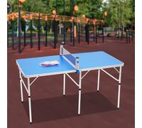 Juego de mesa de tenis de mesa plegable, juego de mesa de ping-pong portátil, juego de mesa de tenis de mesa plegable con red, 2 palas de tenis de mesa