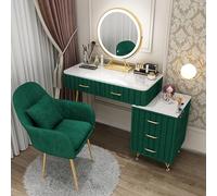 Juego de mesa de tocador con amplio almacenamiento, moderno tocador de maquillaje para dormitorio, diseño elegante, perfecto para uso personal o regalo