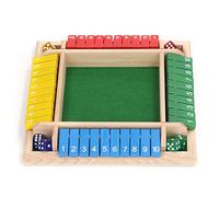 Juego de Mesa Educativo de Dados de Madera para Aprender Habilidades Matemáticas Fiesta Familiar de 4 Jugadores (Fondo Verde)
