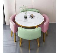 Juego de mesa extensible y 4 sillas, mesa de comedor anidable con diseño compacto, mesa de recepción para espacios pequeños, mesa de reunión redonda para el hogar y la oficina