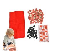 Juego de mesa familiar - Piezas de papel ABS de madera, actividad clásica de bingo, juego educativo interactivo, diversión educativa cautivadora, para juegos grupales, fiestas, viajes, noches de