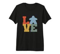 Juego de Mesa Figura Meeple Love Retro Vintage Board Game Camiseta Premium