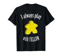 Juego de Mesa I Always Play with Yellow Meeple Camiseta gráfica económica, Hombre, Negro, M