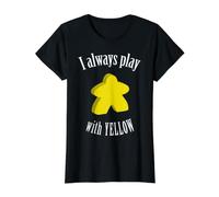 Juego de Mesa I Always Play with Yellow Meeple Camiseta gráfica económica, Mujer, Negro, M