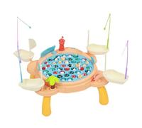 Juego de Mesa Interactivo de Peces para e Hijos, Juguete de Mesa de Pesca Magnética con Función Giratoria, Efecto de Luz y Música para Niños, Juego de Pesca con Diseño de Pies Altos Grandes