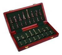 Juego de Mesa Juego de ajedrez de Lujo de Metal Grande, de aleación Retro, for Adultos, Juego de Mesa, portátil, Plegable, Interactivo, for familias ajedrez