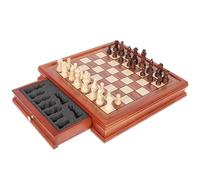 Juego de Mesa Juego de ajedrez magnético de Madera de 12,8 Pulgadas, 2 cajones de Almacenamiento Integrados, 2 Reinas adicionales, Juegos de Mesa clásicos for niños y Adultos. ajedrez