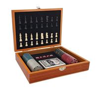 Juego de Mesa Juego de ajedrez Multifuncional de Madera for Viajes. Juego de Mesa for niños y Adultos. Incluye Cartas, fichas y Juego de ajedrez. ajedrez(Color2)