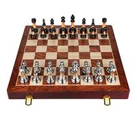 Juego de Mesa Juego de ajedrez Plegable Grande de Madera con Piezas de acrílico de Lujo con Peso for Adultos. Regalo de inauguración de la casa y jubilación. ajedrez