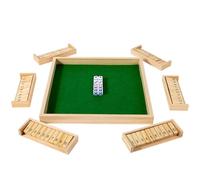 Juego de Mesa Juego de Dados Shut The Box for Adultos y niños, clásico Tablero de Madera, Juegos de matemáticas for Aula, hogar, Fiesta o Pub, de 2 a 6 Jugadores. ajedrez(Wood Color)