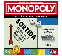 Juego de Mesa Monopoly con Bandeja de Almacenamiento y peones Grandes - Versión catalana en español